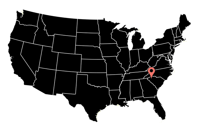 United States - Greenville, South Carolina Location Map