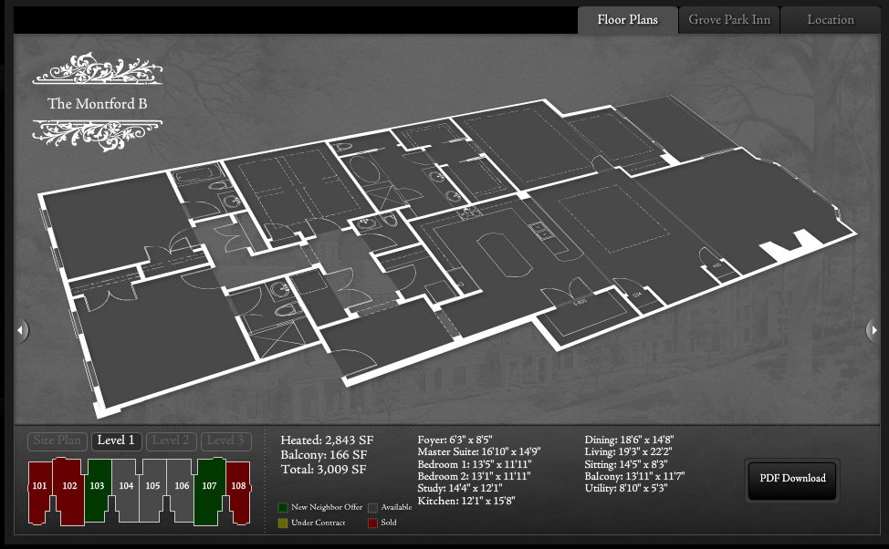 Fitzgerald - Website Design and Development - Interactive Floorplan