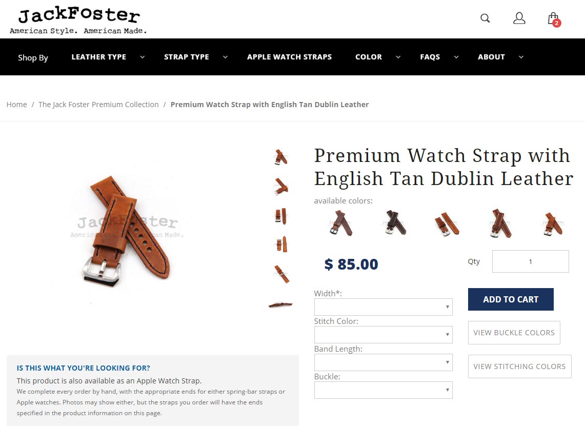 Jack Foster Handmade Leather Watch Straps